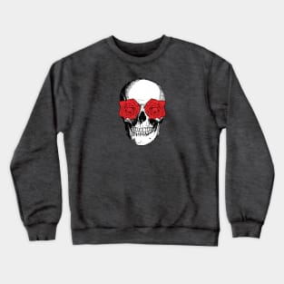 Skull and Roses | Skull and Flowers | Skulls and Skeletons | Vintage Skulls | Red Roses | Crewneck Sweatshirt